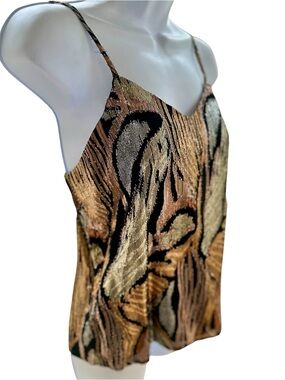 Vintage A.C. Sport Metallic Abstract Print Camisole in Gold, Silver, and Copper